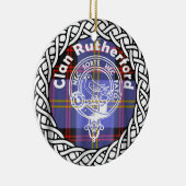 Scottish Clan Rutherford Tartan en Crest Keramisch Ornament (Rechts)