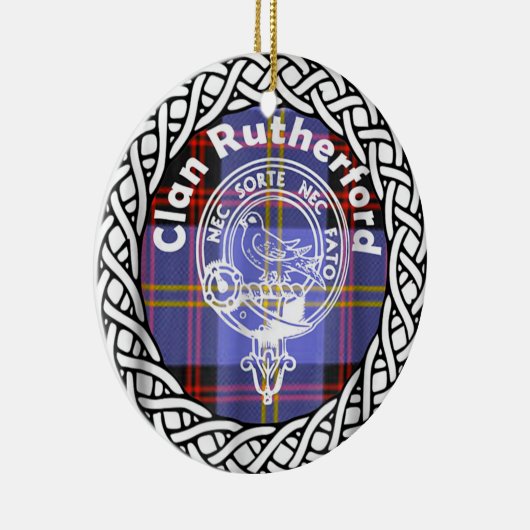 Scottish Clan Rutherford Tartan en Crest Keramisch Ornament (Rechts)