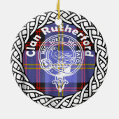 Scottish Clan Rutherford Tartan en Crest Keramisch Ornament (Achterkant)