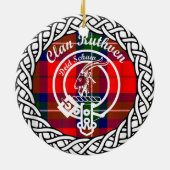 Scottish Clan Ruthven Tartan en Crest Keramisch Ornament (Achterkant)