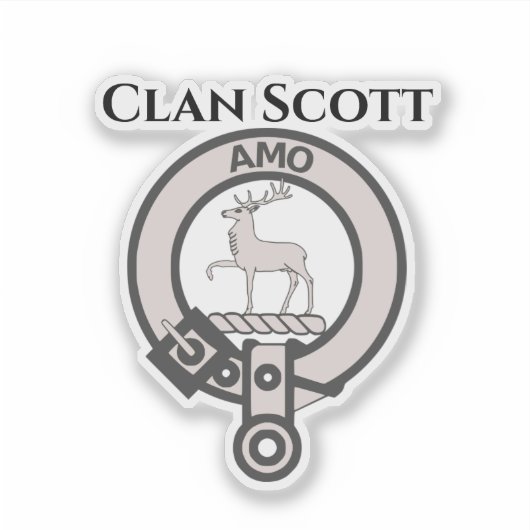 Scottish Clan Scott Crest Badge Sticker (Voorkant)