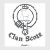Scottish Clan Scott Crest Badge XL Sticker (Vel)