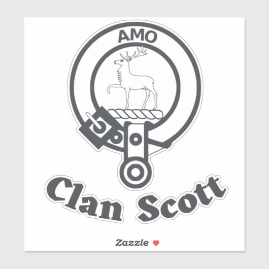 Scottish Clan Scott Crest Badge XL Sticker (Vel)