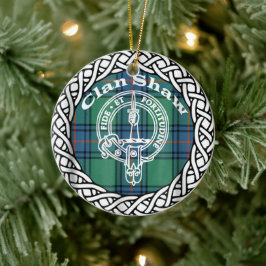 Scottish Clan Shaw Tartan en Crest Keramisch Ornament