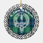 Scottish Clan Shaw Tartan en Crest Keramisch Ornament (Achterkant)