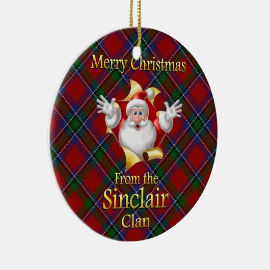 Scottish Clan Sinclair kerstornament Keramisch Ornament (Rechts)