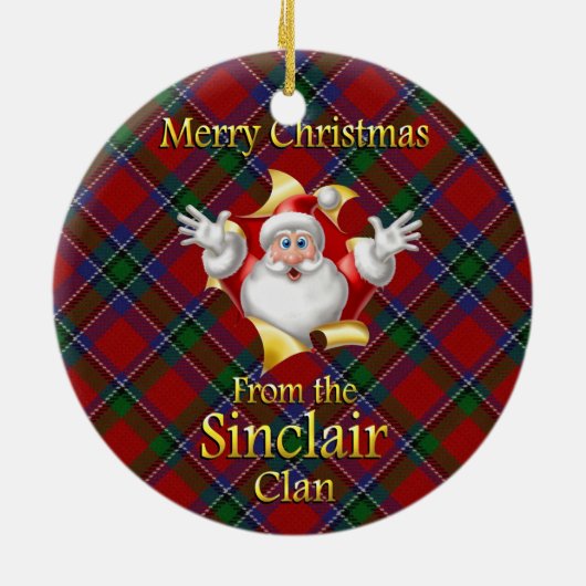 Scottish Clan Sinclair kerstornament Keramisch Ornament (Achterkant)