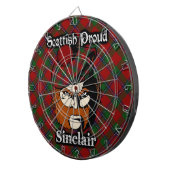 Scottish Clan Sinclair Tartan Dartboard Dartbord (Voorkant Rechts)