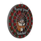 Scottish Clan Sinclair Tartan Dartboard Dartbord (Voorkant Links)