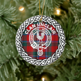Scottish Clan Sinclair Tartan en Crest Keramisch Ornament