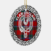 Scottish Clan Sinclair Tartan en Crest Keramisch Ornament (Rechts)