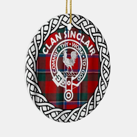 Scottish Clan Sinclair Tartan en Crest Keramisch Ornament (Rechts)