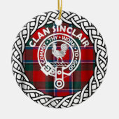 Scottish Clan Sinclair Tartan en Crest Keramisch Ornament (Voorkant)