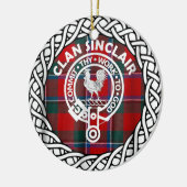 Scottish Clan Sinclair Tartan en Crest Keramisch Ornament (Links)