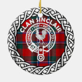 Scottish Clan Sinclair Tartan en Crest Keramisch Ornament (Achterkant)