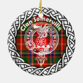 Scottish Clan Somerville Tartan en Crest Keramisch Ornament (Achterkant)