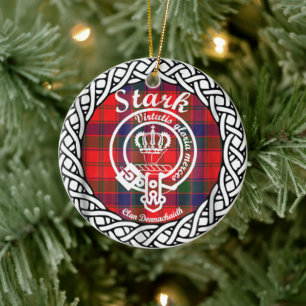 Scottish Clan Stark Tartan en Crest Keramisch Ornament