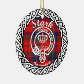 Scottish Clan Stark Tartan en Crest Keramisch Ornament (Rechts)