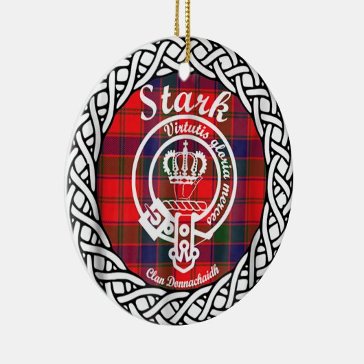 Scottish Clan Stark Tartan en Crest Keramisch Ornament (Rechts)