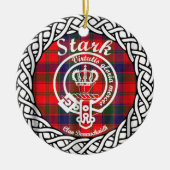 Scottish Clan Stark Tartan en Crest Keramisch Ornament (Voorkant)