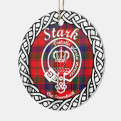 Scottish Clan Stark Tartan en Crest Keramisch Ornament (Links)