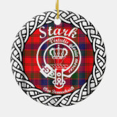 Scottish Clan Stark Tartan en Crest Keramisch Ornament (Achterkant)