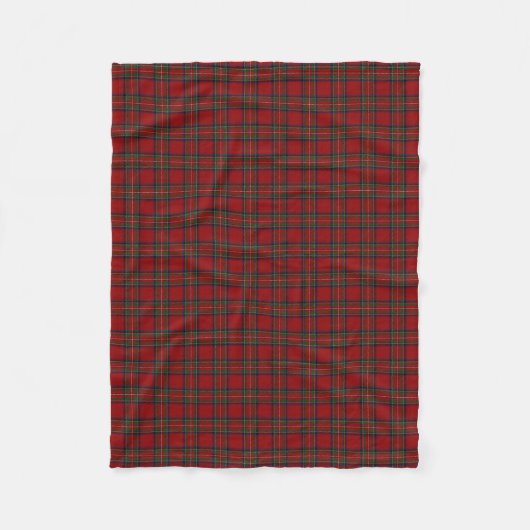 Scottish Clan Stewart Royal Red Classic Tartan Fleece Deken (Voorkant)