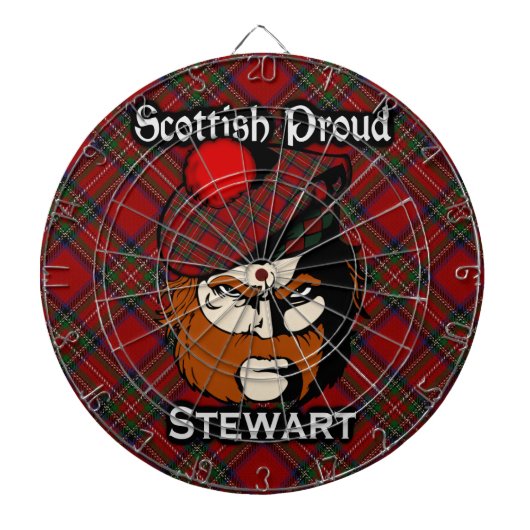 Scottish Clan Stewart Tartan Dartboard Dartbord (Voorkant)