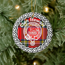Scottish Clan Stewart Tartan en Crest Keramisch Ornament
