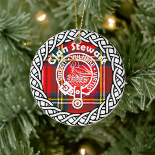 Scottish Clan Stewart Tartan en Crest Keramisch Ornament