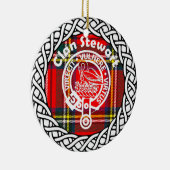 Scottish Clan Stewart Tartan en Crest Keramisch Ornament (Rechts)