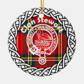Scottish Clan Stewart Tartan en Crest Keramisch Ornament (Voorkant)