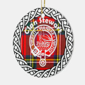 Scottish Clan Stewart Tartan en Crest Keramisch Ornament (Links)