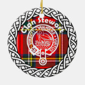 Scottish Clan Stewart Tartan en Crest Keramisch Ornament (Achterkant)