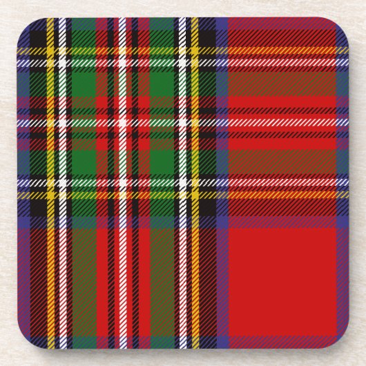 Scottish Clan Stewart Tartan Pset Bier Onderzetter (Voorkant)