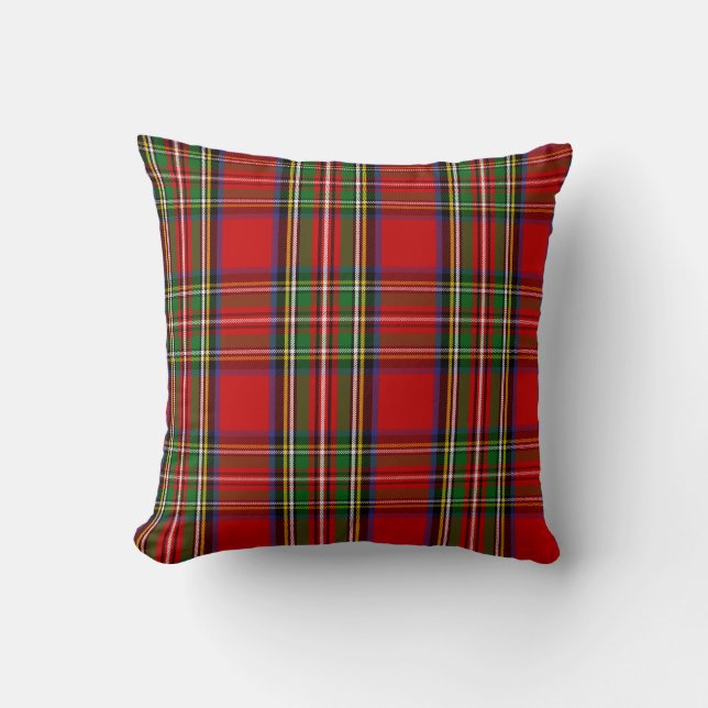 Scottish Clan Stewart Tartan Pset Kussen (Voorkant)