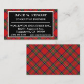 Scottish Clan Stewart Tartan Pset Visitekaartje (Voorkant / Achterkant)