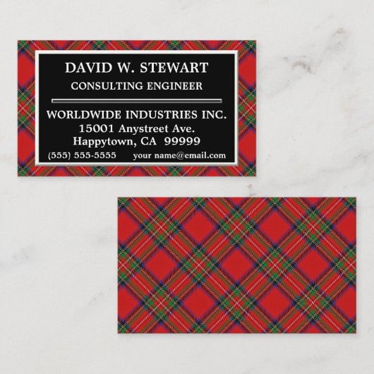 Scottish Clan Stewart Tartan Pset Visitekaartje (Voorkant / Achterkant)