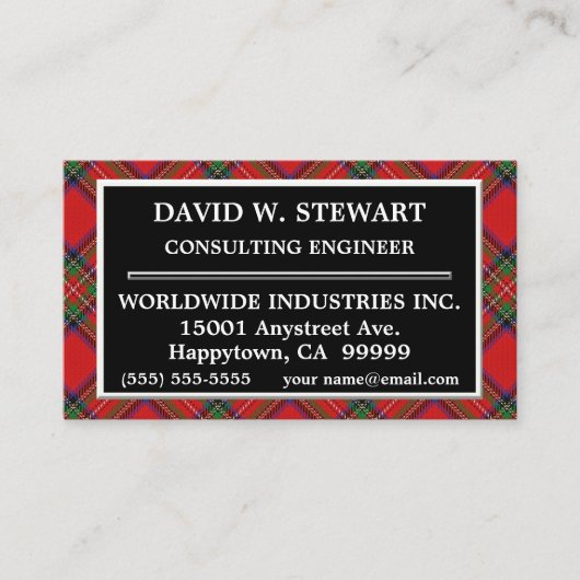Scottish Clan Stewart Tartan Pset Visitekaartje (Voorkant)