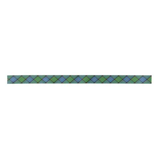 Scottish Clan Stirling Green en Blue Tartan Satijnen Lint (Voorkant)