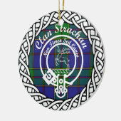 Scottish Clan Strachan Tartan en Crest Keramisch Ornament (Links)