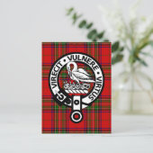 Scottish Clan Stuart Tartan en Crest Briefkaart (Staand voorkant)