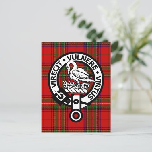 Scottish Clan Stuart Tartan en Crest Briefkaart (Staand voorkant)