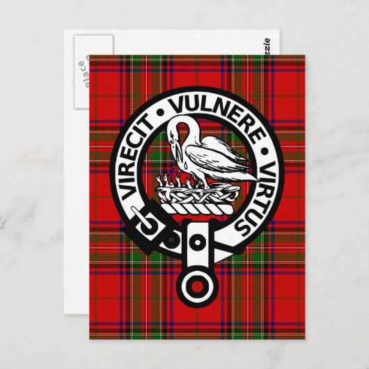 Scottish Clan Stuart Tartan en Crest Briefkaart (Voorkant / Achterkant)