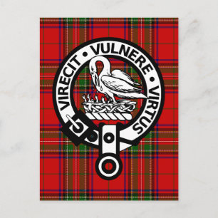 Scottish Clan Stuart Tartan en Crest Briefkaart