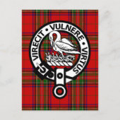 Scottish Clan Stuart Tartan en Crest Briefkaart (Voorkant)