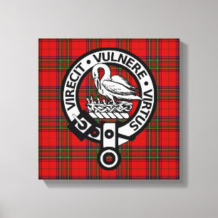 Scottish Clan Stuart Tartan en Crest Canvas Afdruk
