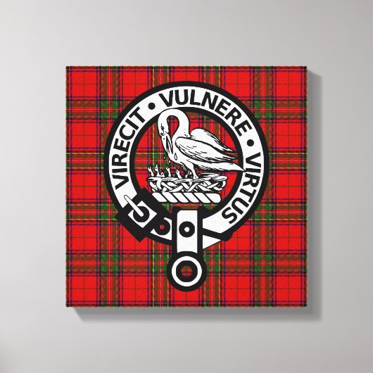 Scottish Clan Stuart Tartan en Crest Canvas Afdruk (Voorkant)