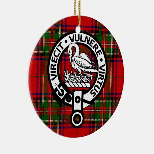 Scottish Clan Stuart Tartan en Crest Keramisch Ornament (Rechts)