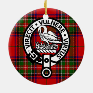 Scottish Clan Stuart Tartan en Crest Keramisch Ornament